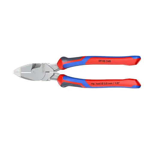 Knipex Linemans Pliers American Style 240mm Multi Component Grips Chrome Plated 09 05 240  White Rose Tools