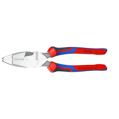 Knipex Linemans Pliers American Style 240mm Multi Component Grips Chrome Plated 09 05 240  White Rose Tools