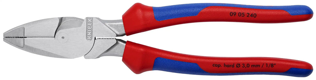 Knipex Linemans Pliers American Style 240mm Multi Component Grips Chrome Plated 09 05 240 
