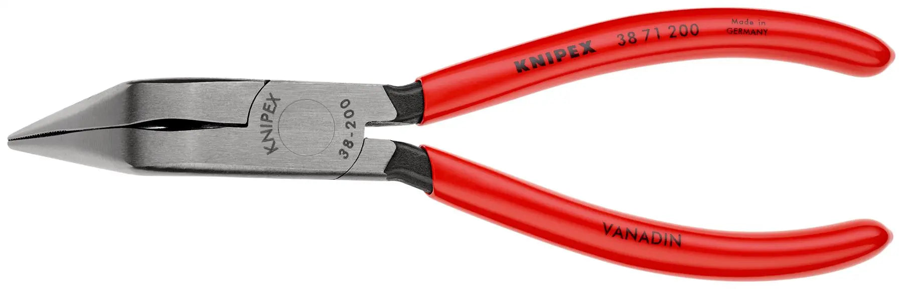 Knipex Mechanics Pliers 200mm 70 Degree Angled Half Round Jaws 38 71 200  White Rose Tools