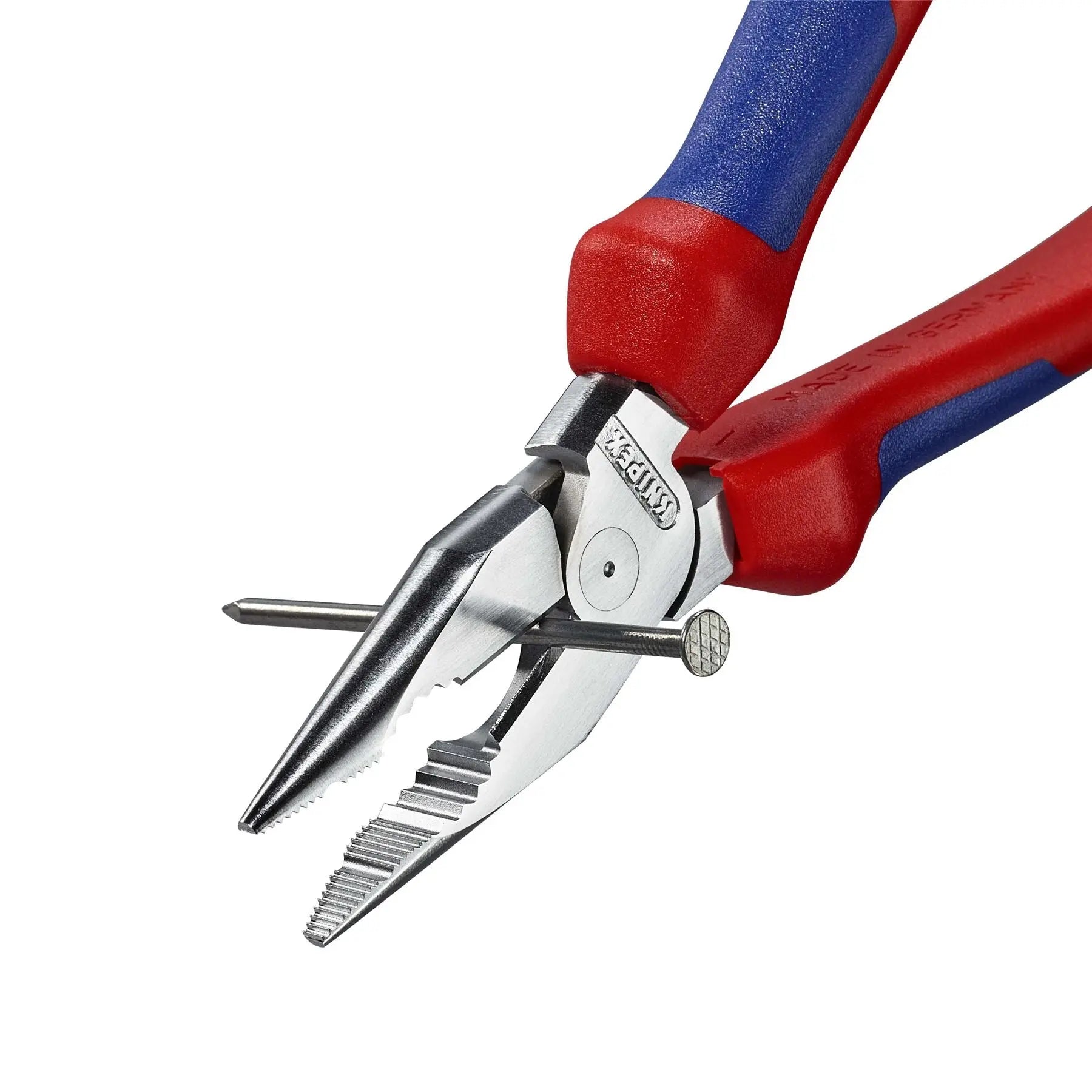 Knipex Needle Nose Combination Pliers 185mm Multi Component Grips Chrome 08 25 185  White Rose Tools