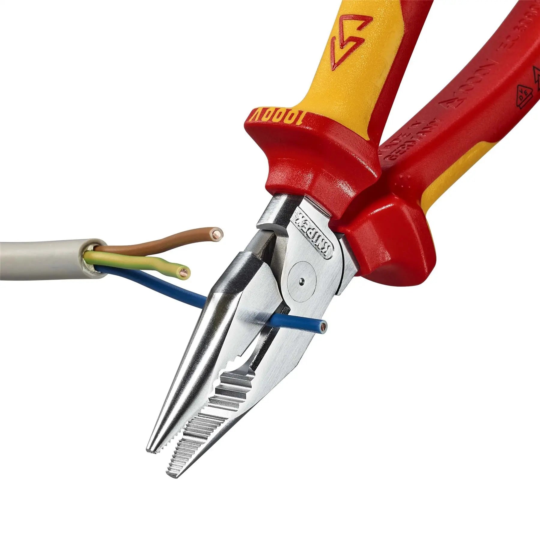 Knipex Needle Nose Combination Pliers 185mm VDE 1000V Multi Component Grips 08 26 185  White Rose Tools
