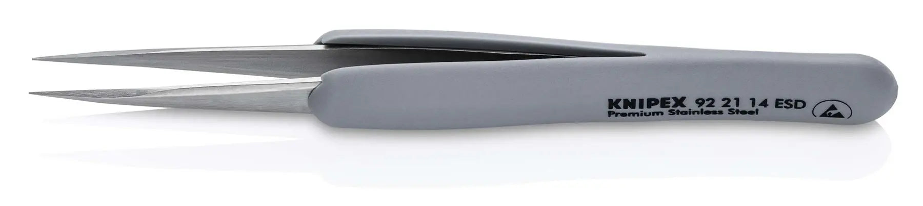 Knipex Precision Tweezers with Rubber Handles ESD Smooth Gripping Surfaces 92 21 14 ESD  White Rose Tools
