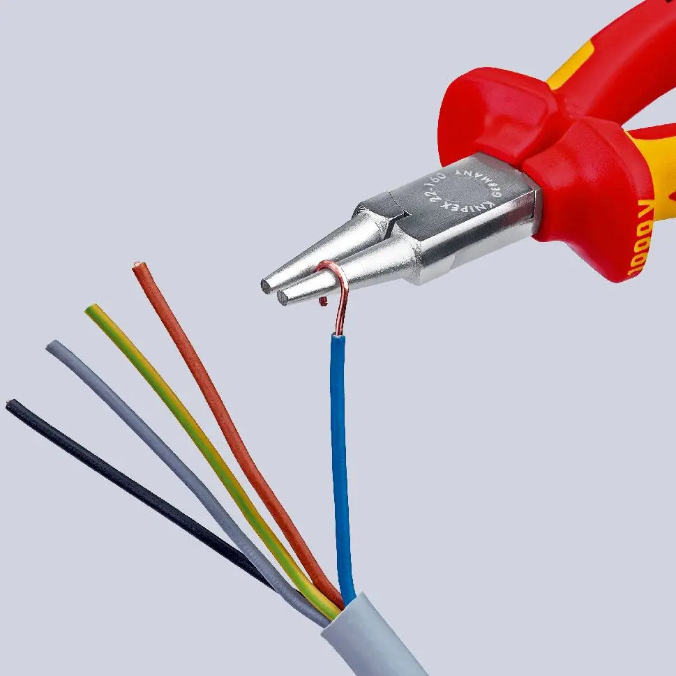 Knipex Round Nose Pliers 160mm VDE 1000V Multi Component Grips 22 06 160 