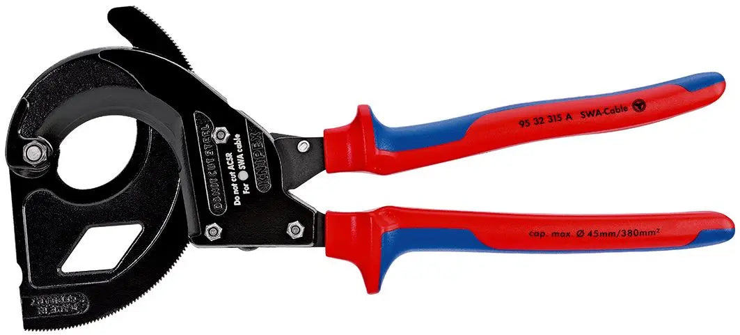 Knipex SWA Cable Cutter Ratchet Action for Steel Wire Armoured Cables 95 32 315 A 