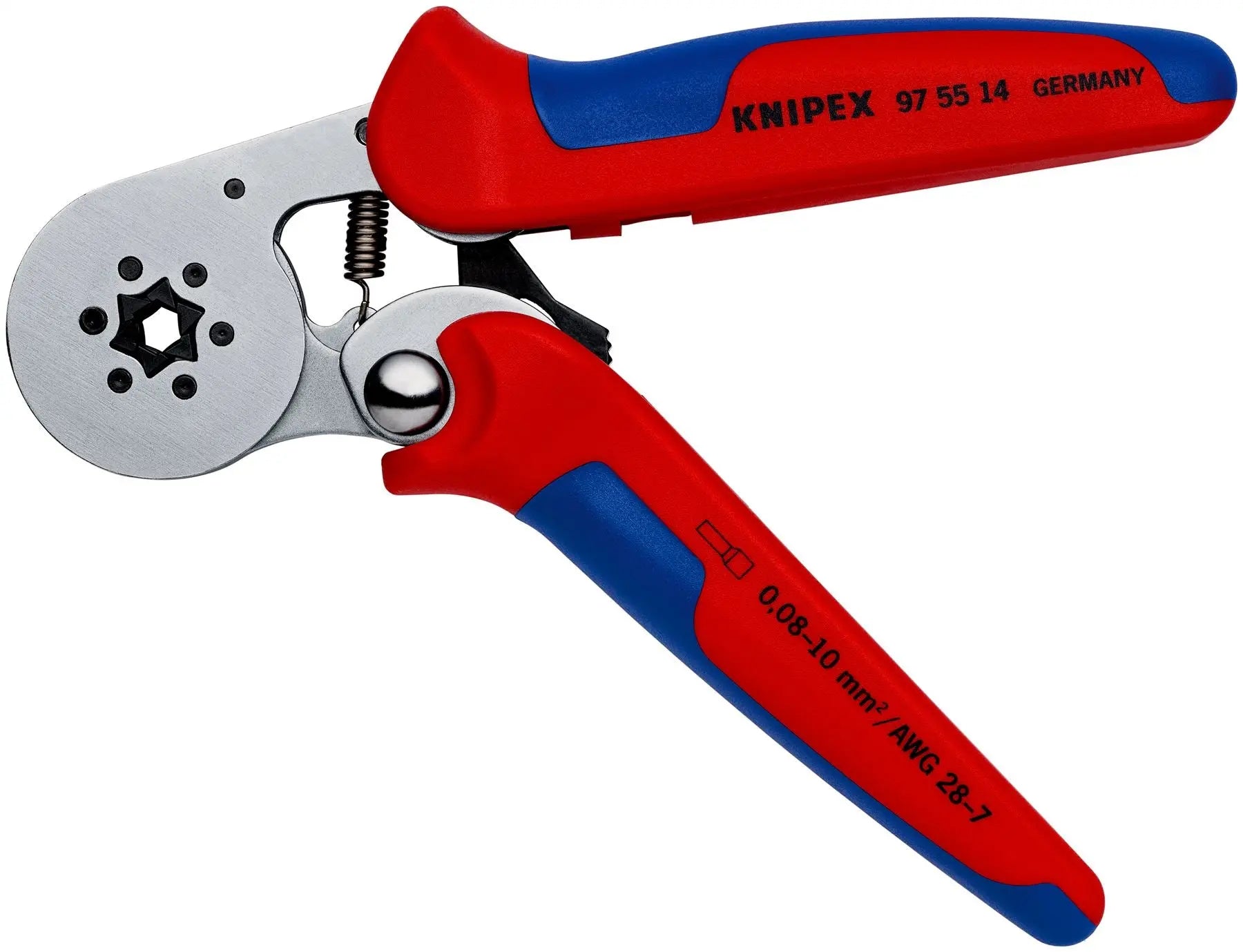 Knipex Self Adjusting Electricians Crimping Pliers for Wire Ferrules 0.08-10mm² 28-8 AWG 95 55 14 