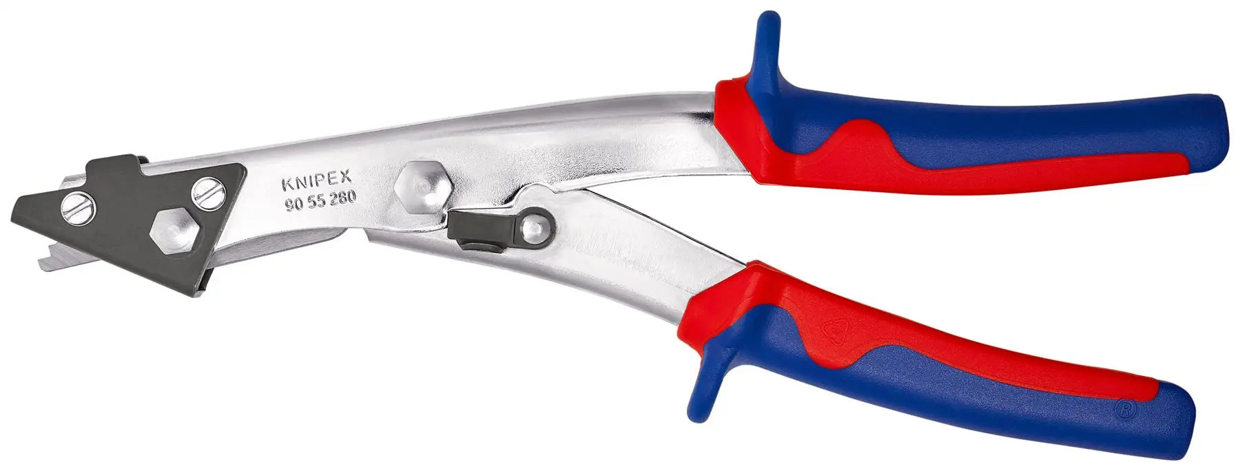 Knipex Sheet Metal Nibbler 280mm Metal 1.2mm Plastic 2mm Multi Component Grips 90 55 280  White Rose Tools