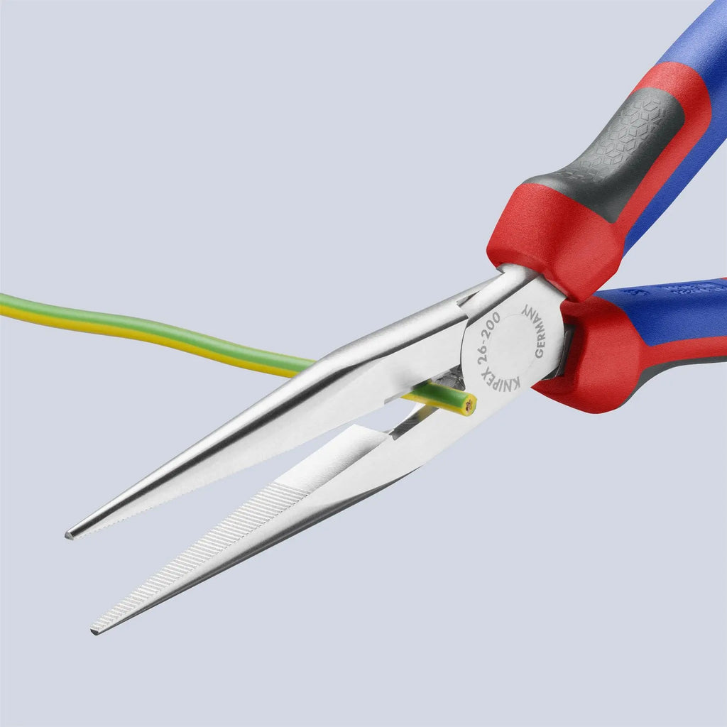 Knipex Snipe Nose Side Cutting Pliers Chrome 200mm Stork Beak Plier Multi Component Grips 26 15 200  White Rose Tools