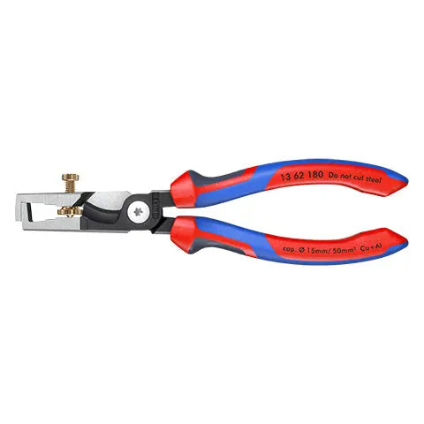 Knipex StriX Insulation Wire Stippiers with Cable Shears 180mm Multi Component Grips 13 62 180  White Rose Tools