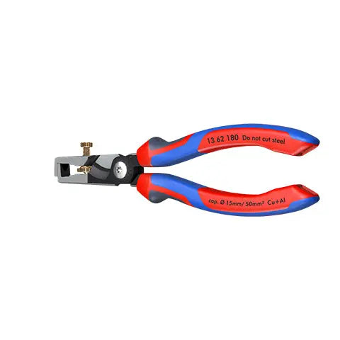 Knipex StriX Insulation Wire Stippiers with Cable Shears 180mm Multi Component Grips 13 62 180  White Rose Tools