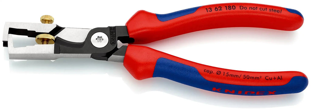 Knipex StriX Insulation Wire Stippiers with Cable Shears 180mm Multi Component Grips 13 62 180 