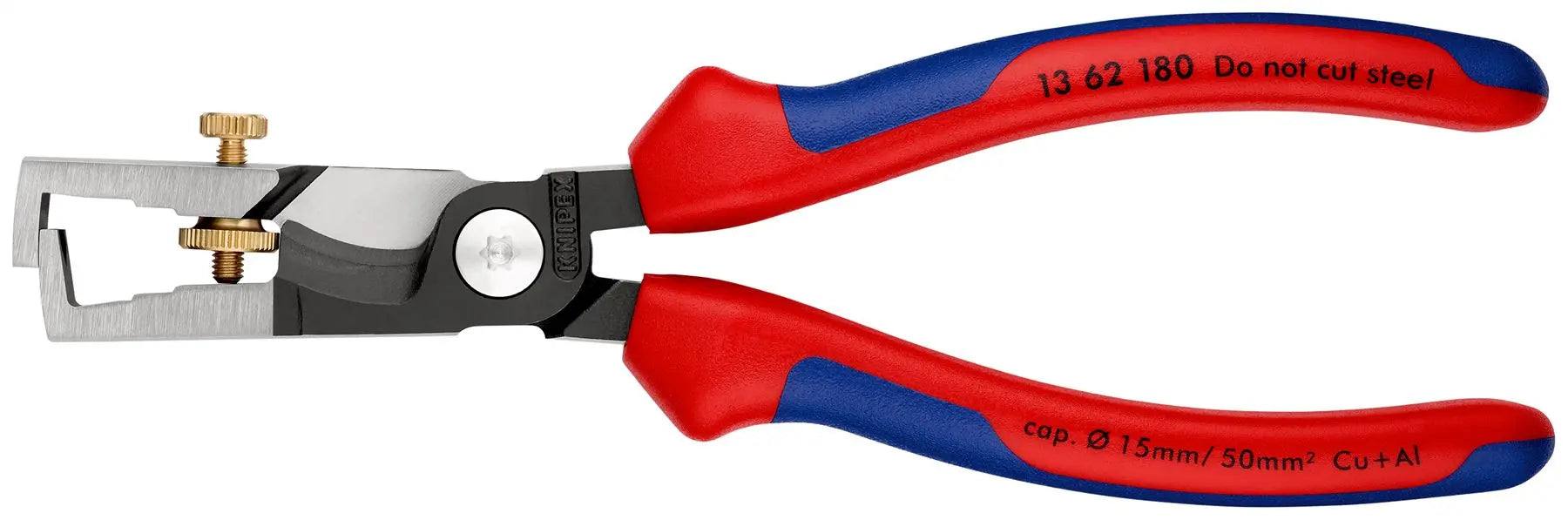 Knipex StriX Insulation Wire Stippiers with Cable Shears 180mm Multi Component Grips 13 62 180 