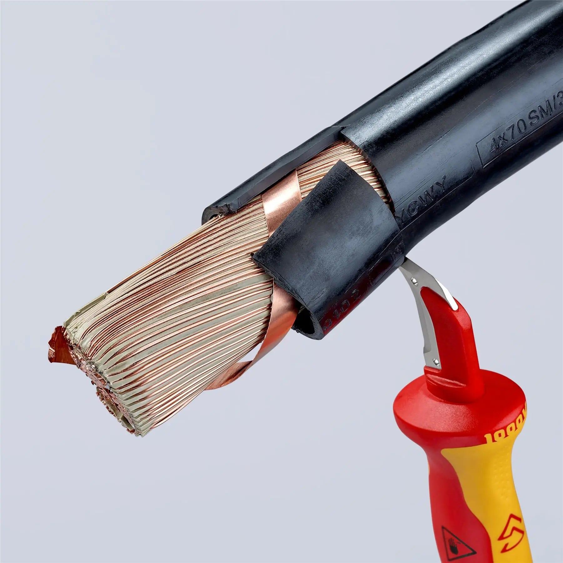 Knipex Stripping Knife with Guide Shoe VDE Insulated 1000V 38mm Blade Length 180mm 98 55 SB 