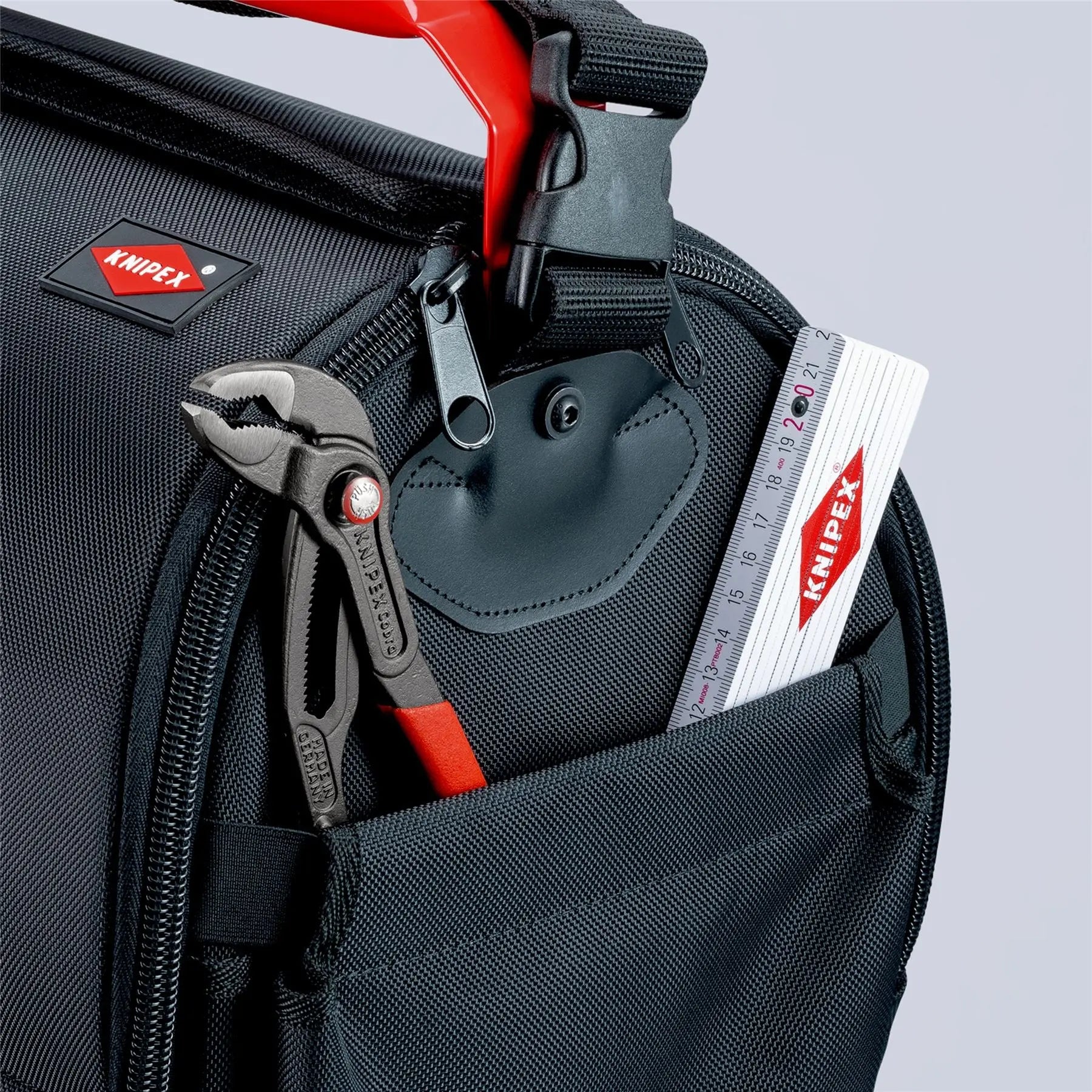 Knipex Tool Bag LightPack Empty Shoulder Strap Steel Handle with Softgrip 00 21 08 LE  White Rose Tools