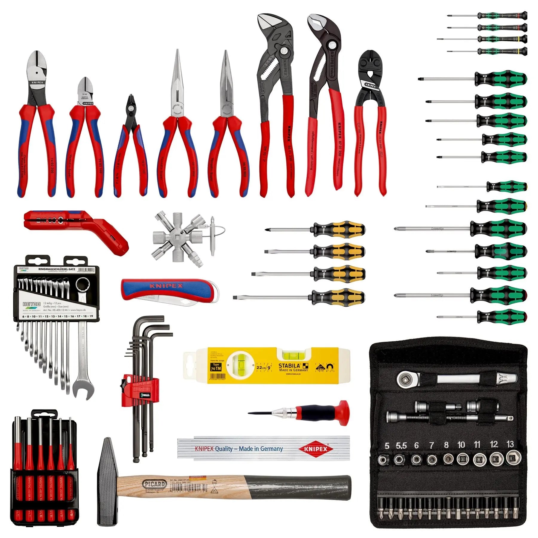 Knipex Tool Case BIG Basic Move Mechanic 79 Pieces with Wera Screwdrivers 00 21 06 M 