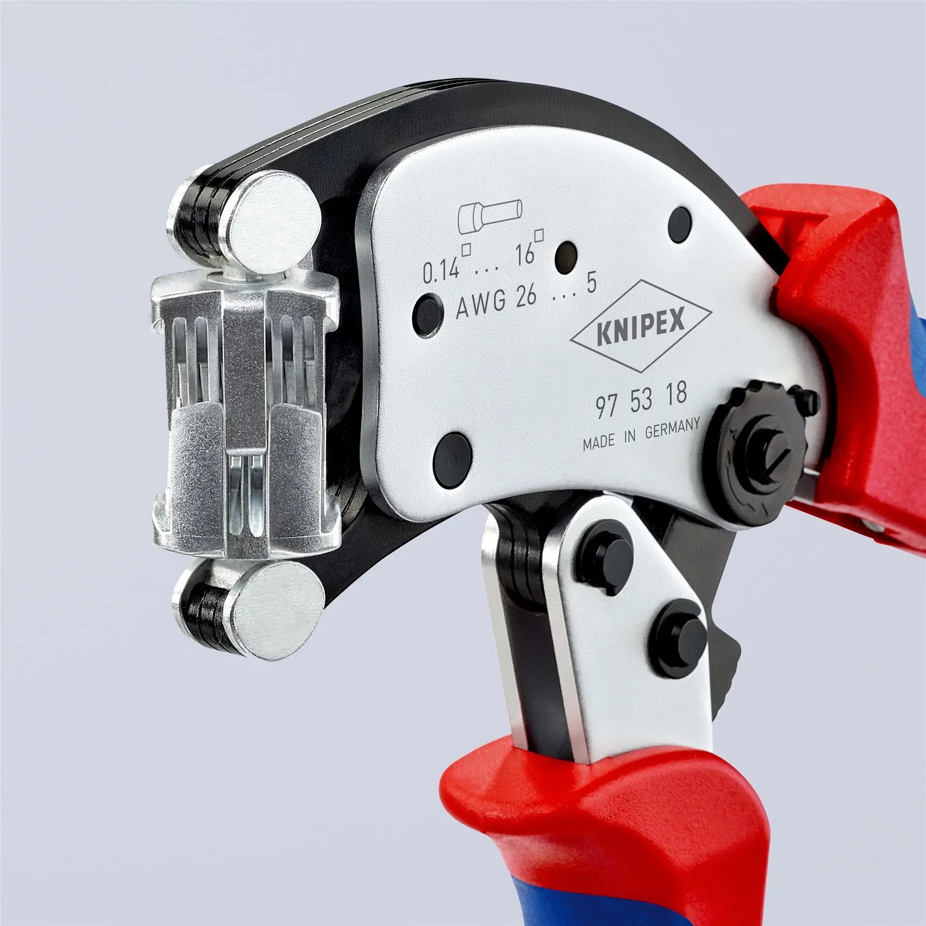Knipex Twistor 16 Self Adjusting Crimping Pliers for Wire Ferrules with Rotatable Die Head 97 53 18 