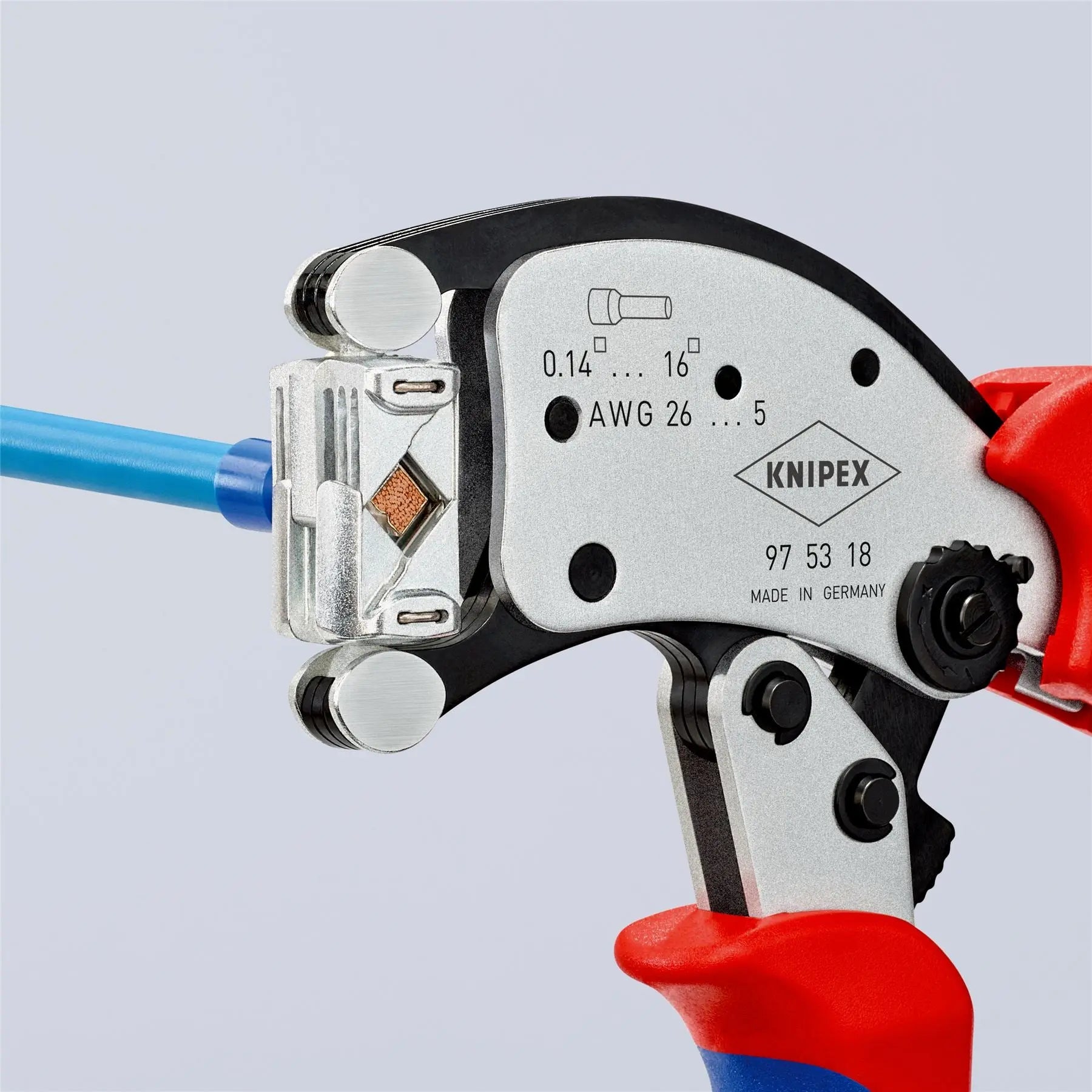 Knipex Twistor 16 Self Adjusting Crimping Pliers for Wire Ferrules with Rotatable Die Head 97 53 18 