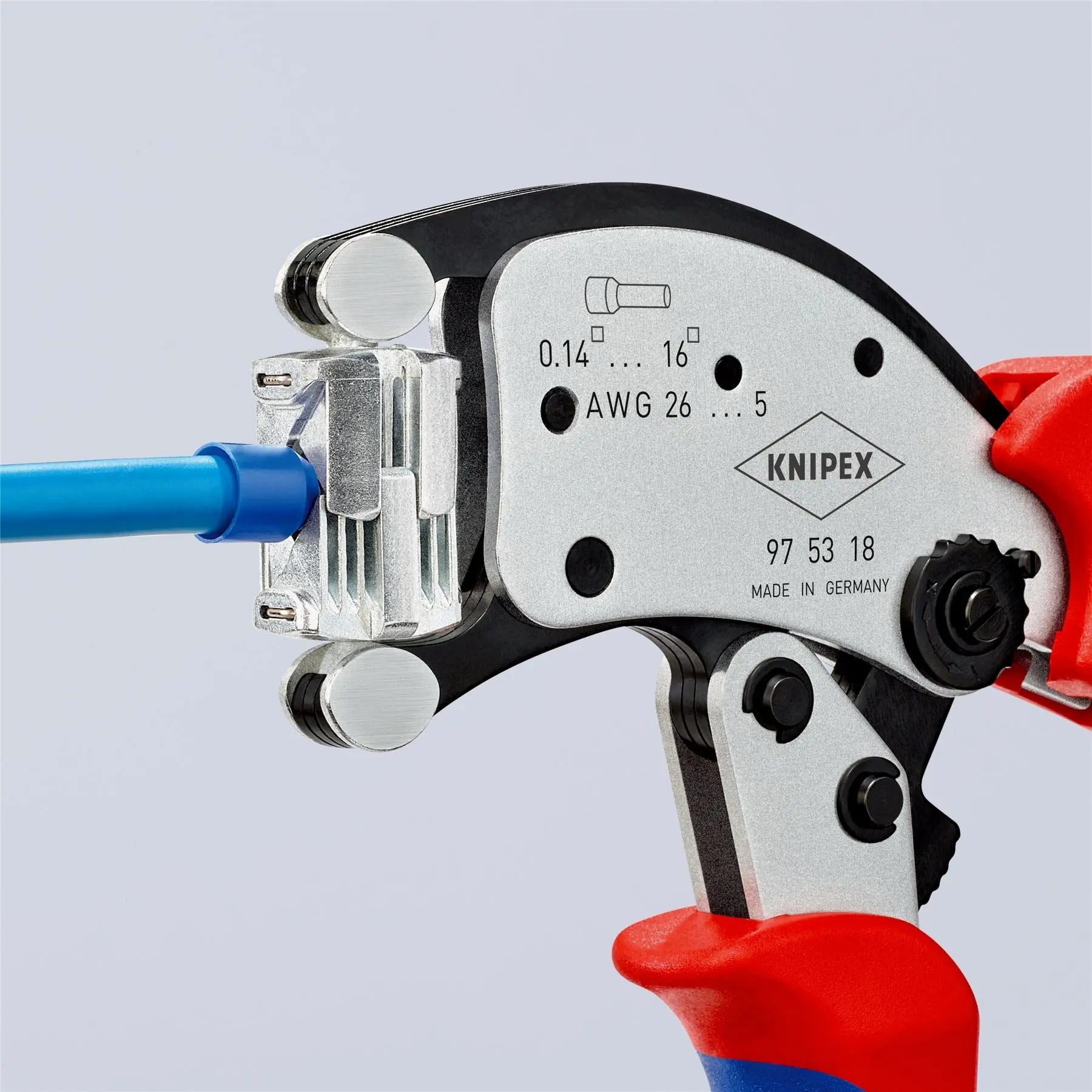 Knipex Twistor 16 Self Adjusting Crimping Pliers for Wire Ferrules with Rotatable Die Head 97 53 18 