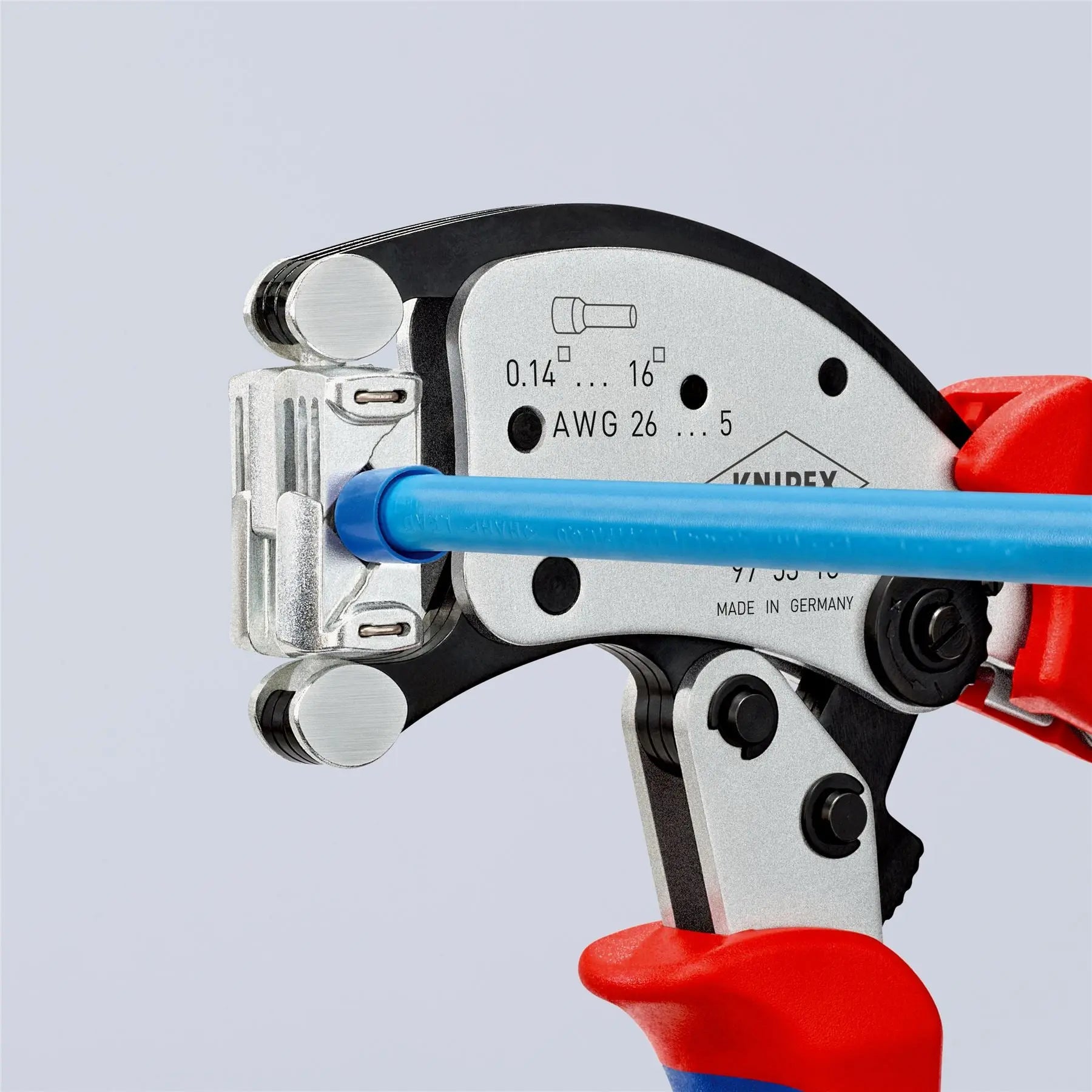 Knipex Twistor 16 Self Adjusting Crimping Pliers for Wire Ferrules with Rotatable Die Head 97 53 18 