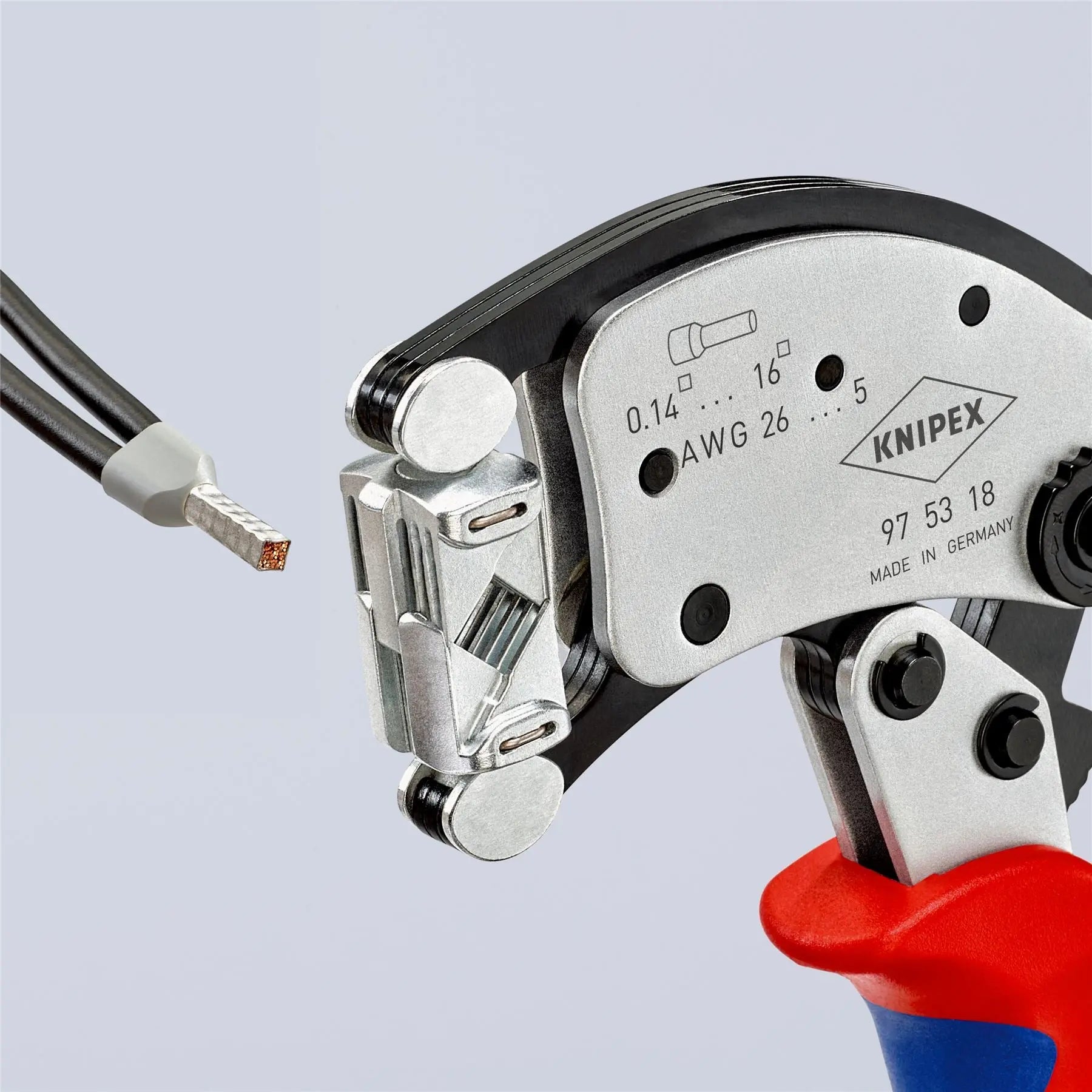 Knipex Twistor 16 Self Adjusting Crimping Pliers for Wire Ferrules with Rotatable Die Head 97 53 18 