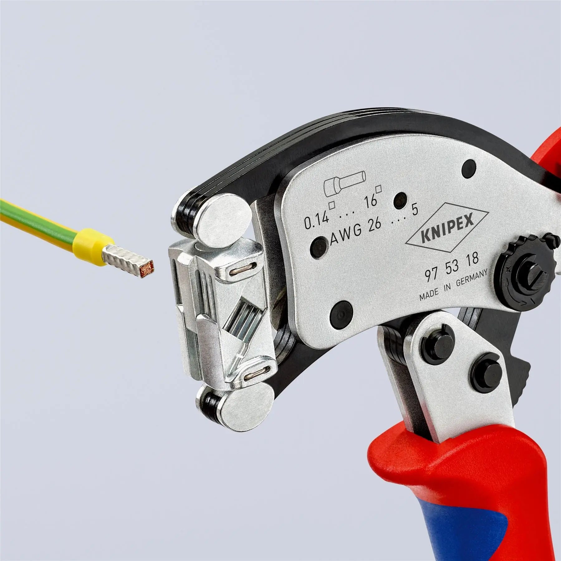 Knipex Twistor 16 Self Adjusting Crimping Pliers for Wire Ferrules with Rotatable Die Head 97 53 18 