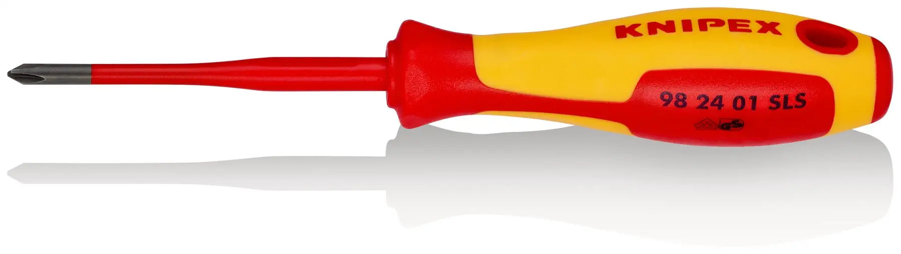 Knipex VDE Screwdriver (Slim) for PlusMinus Phillips Screws 1000V PH/S1 x 80mm 98 24 01 SLS 