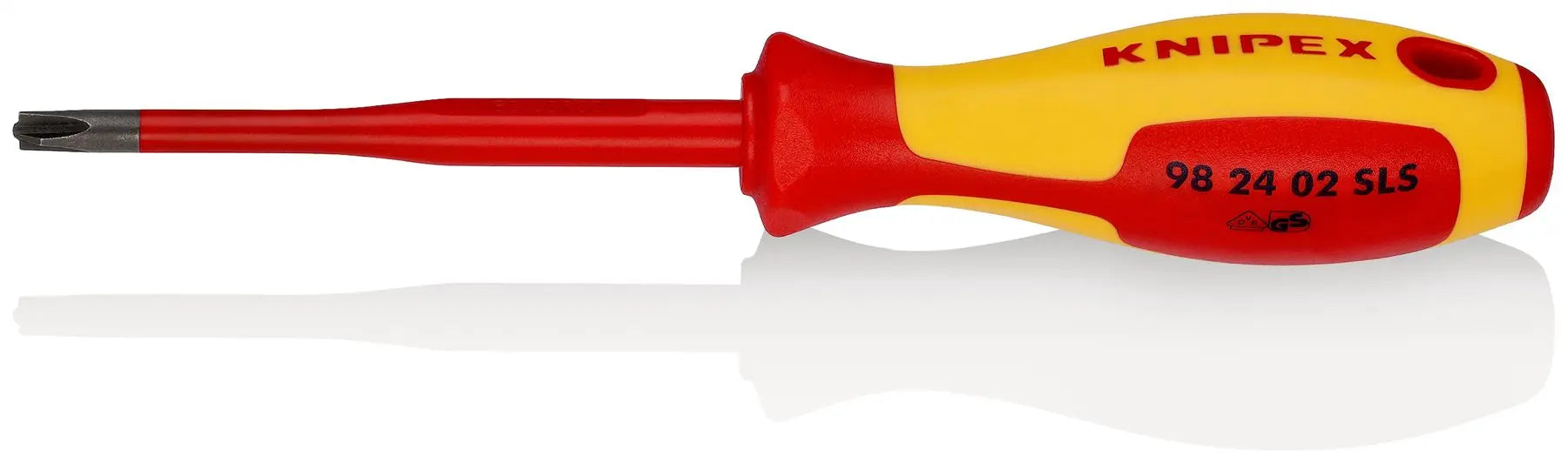 Knipex VDE Screwdriver (Slim) for PlusMinus Phillips Screws 1000V PH/S2 x 100mm 98 24 02 SLS 