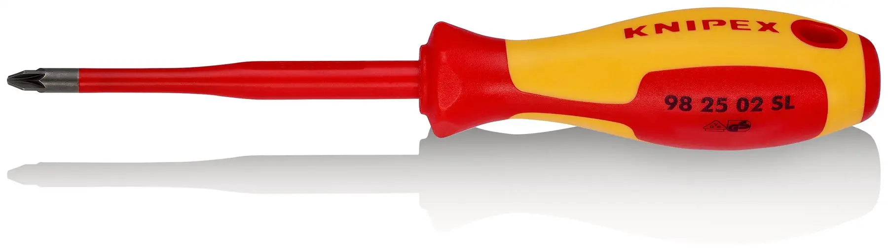 Knipex VDE Screwdriver (Slim) for Pozi Screws 1000V PZ2 x 100mm 98 25 02 SL 