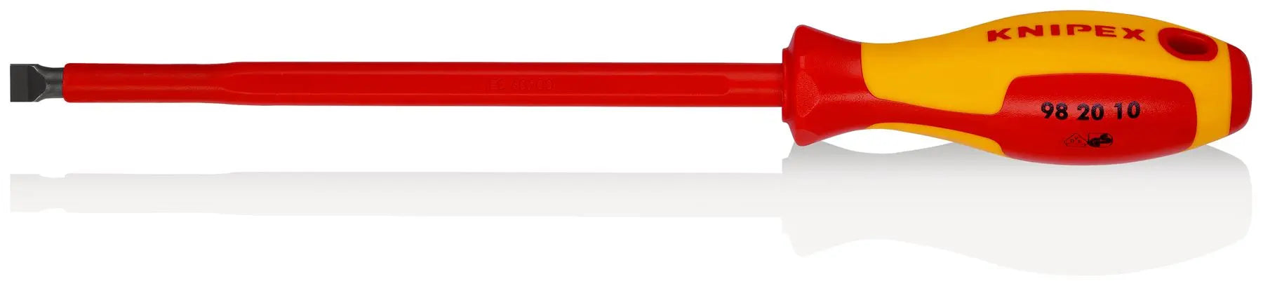 Knipex VDE Screwdriver for Slotted Screws 1000V 10.0 x 1.6 x 200mm 98 20 10 
