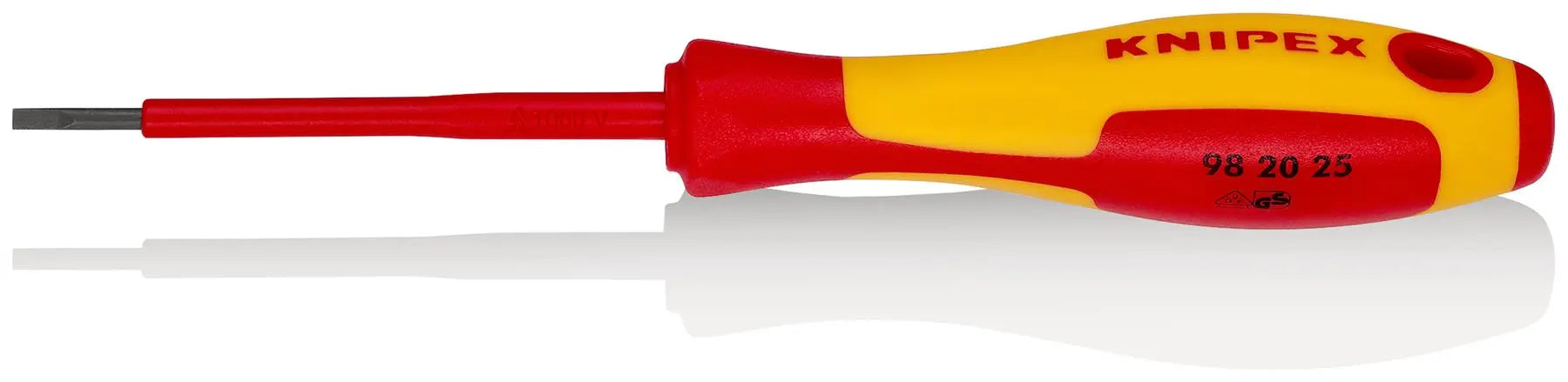 Knipex VDE Screwdriver for Slotted Screws 1000V 2.5 x 0.4 x 75mm 98 20 25 