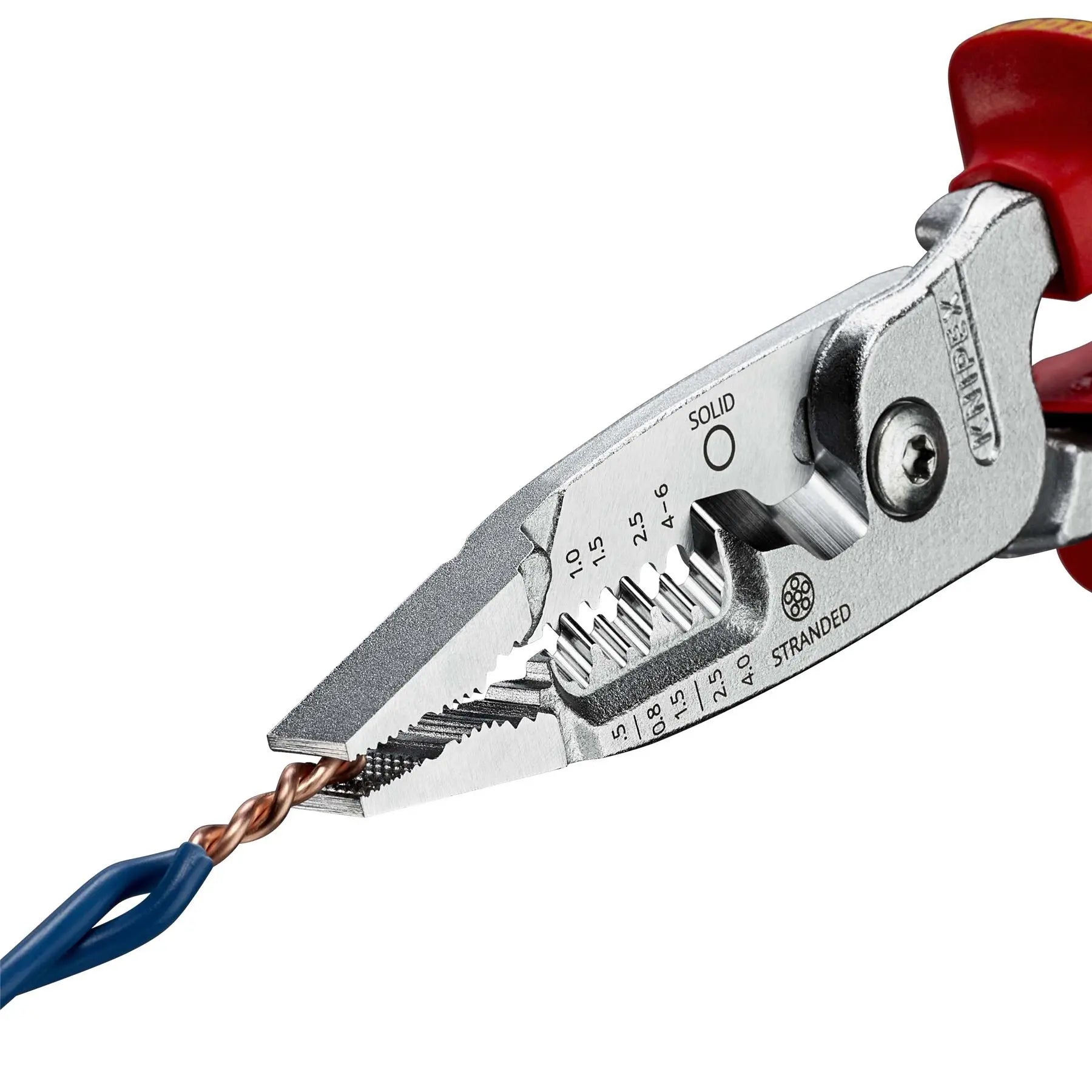 Knipex WireStripper Stripping Pliers 200mm Metric Version VDE 1000V Multi Component Grips 13 76 200 ME  White Rose Tools