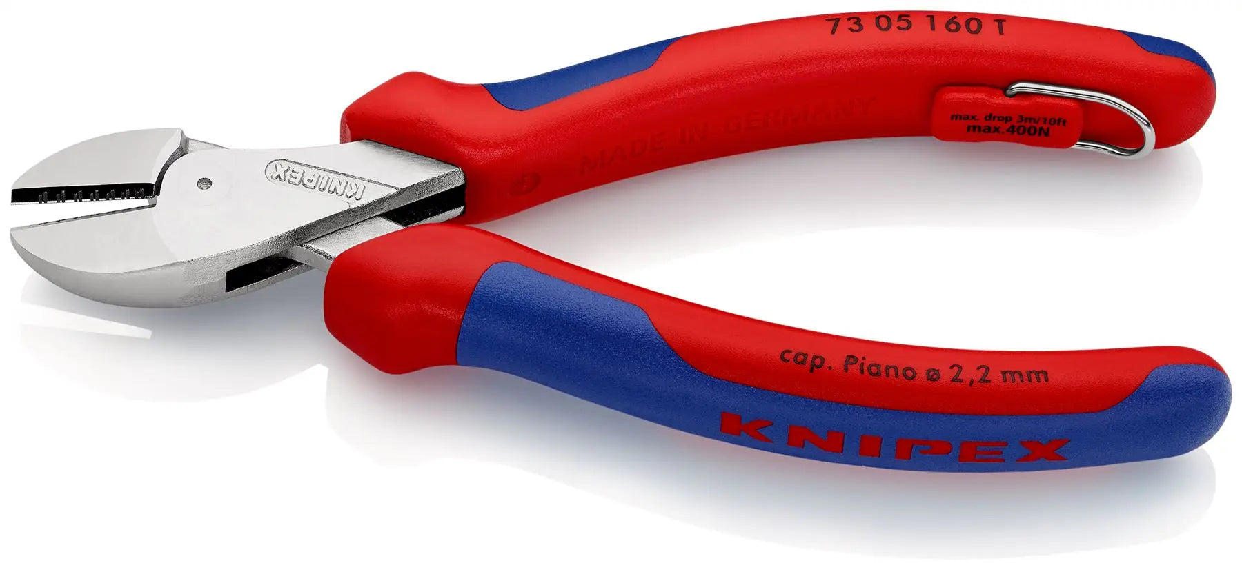 Knipex X-Cut Diagonal Side Cutting Pliers 160mm Tether Point Multi Component Grips Chrome Plated 73 05 160 T 