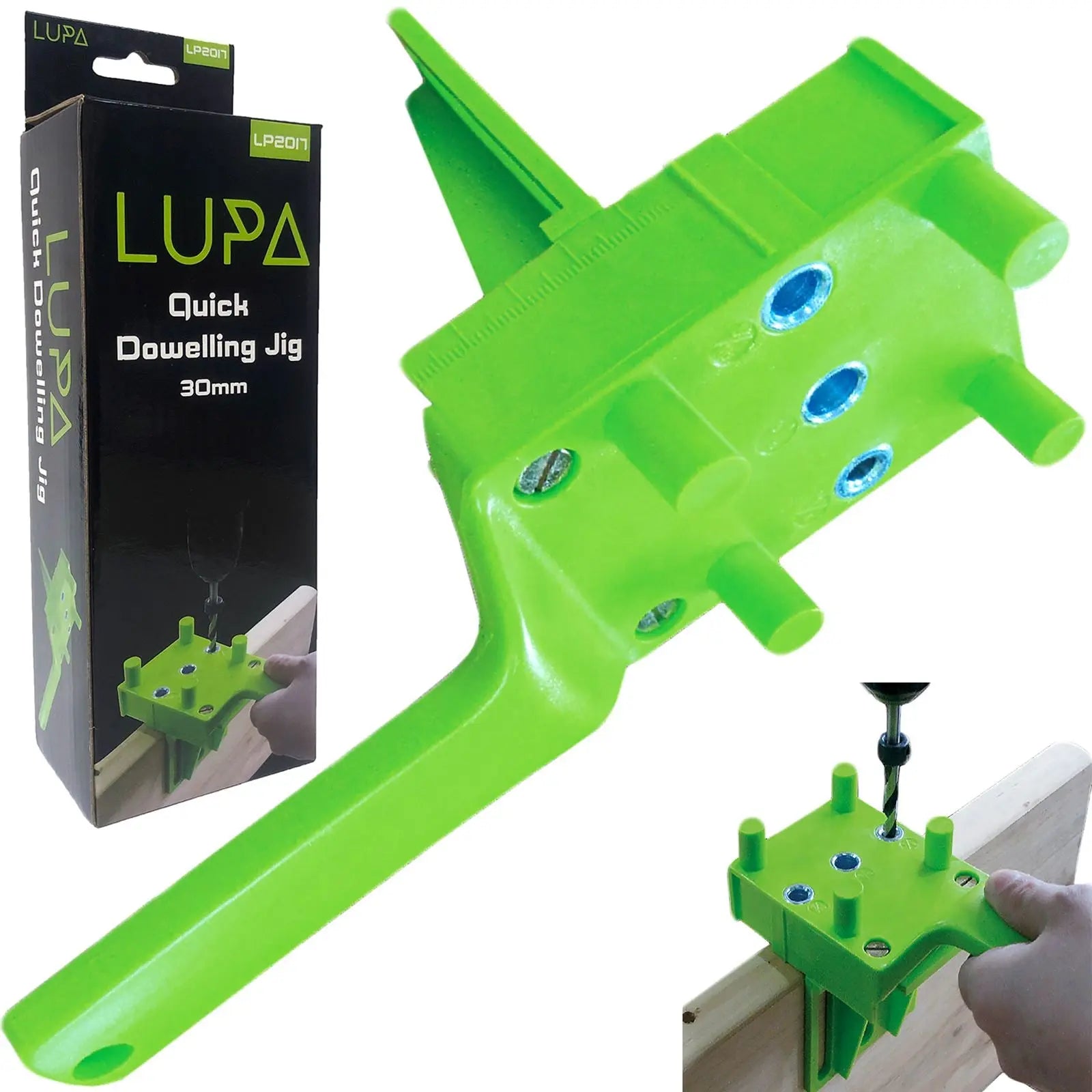 LUPA 30mm Quick Dowelling Jig E, L & T Joints 6, 8 & 10mm Dowel Drill Wood Joint 