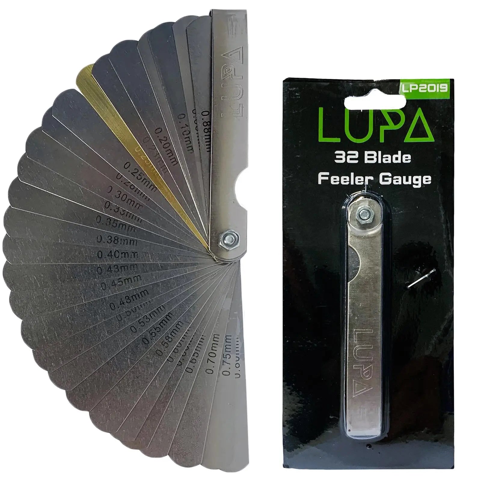 LUPA Feeler Gauge Dual Marked Metric and Imperial 32 Blade 