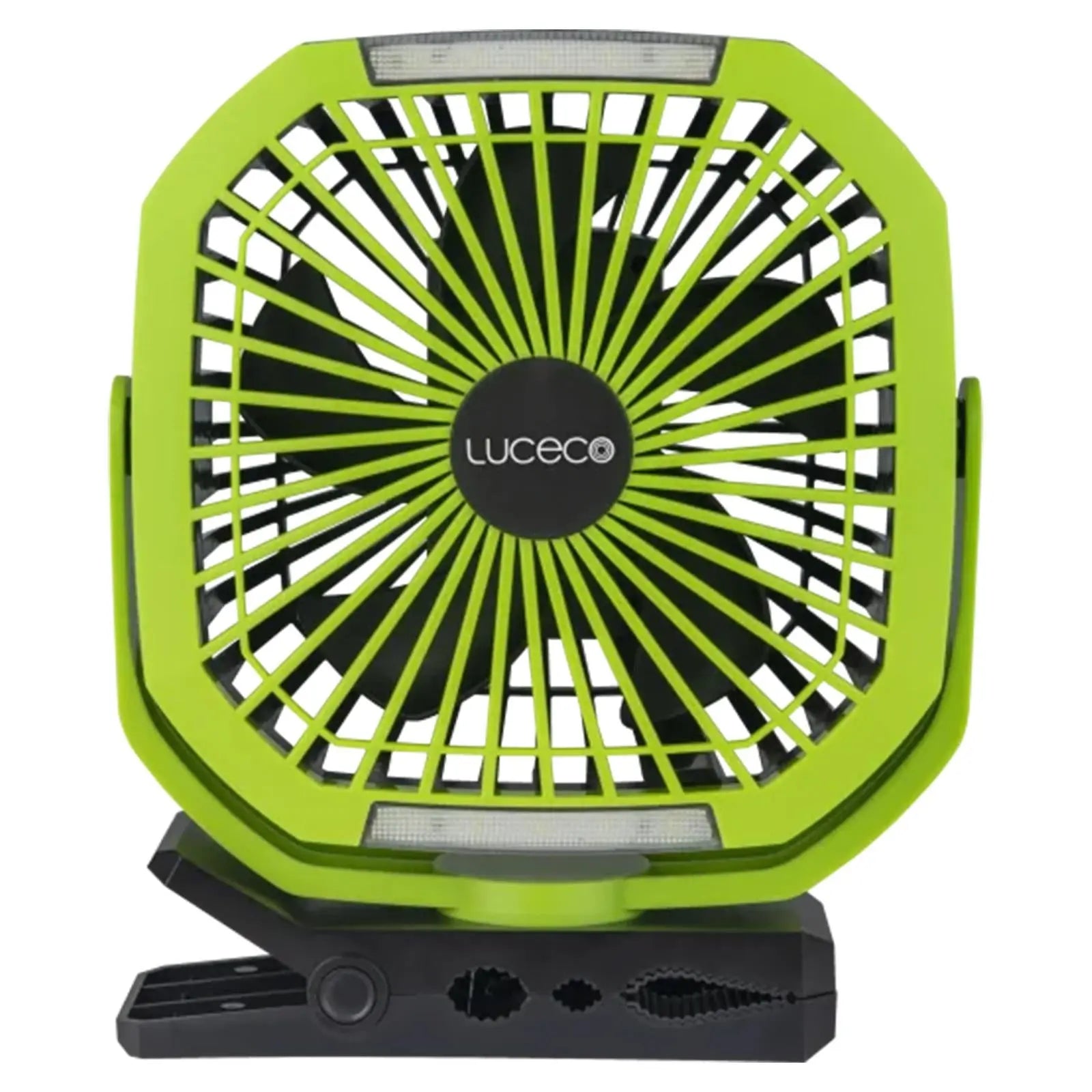 Luceco LED Rechargeable 6W Magnetic Clamp Fan Light with 4000mAh Power Bank  White Rose Tools