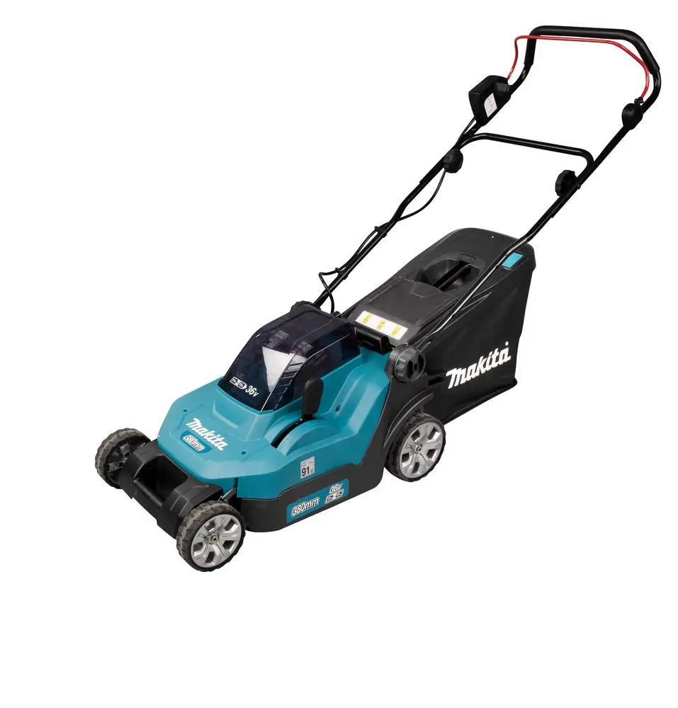 Makita 38cm Lawn Mower Twin 18V LXT Li-ion Cordless Garden Grass Outdoor Bare Unit Body Only DLM382Z  White Rose Tools