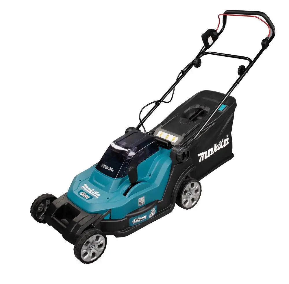 Makita 43cm Lawn Mower Twin 18V LXT Li-ion Cordless Garden Grass Outdoor Bare Unit Body Only DLM432Z  White Rose Tools