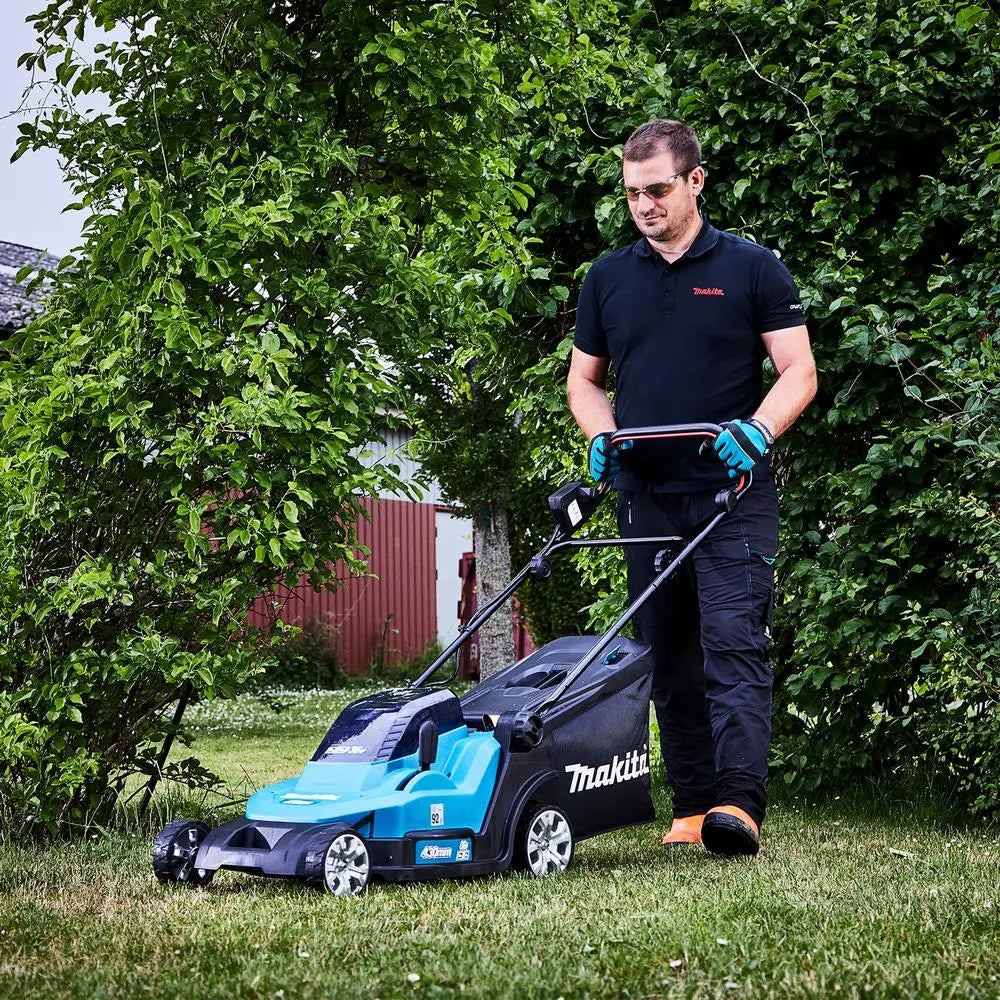Makita 43cm Lawn Mower Twin 18V LXT Li-ion Cordless Garden Grass Outdoor Bare Unit Body Only DLM432Z  White Rose Tools