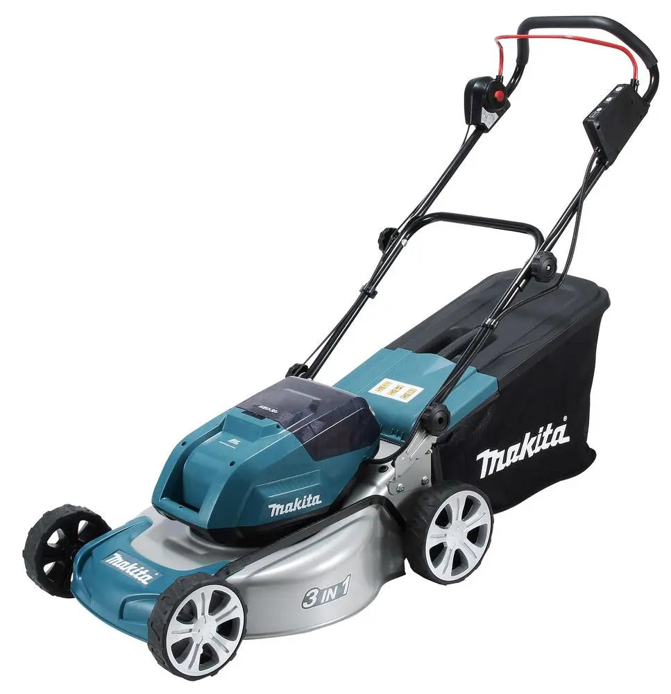 Makita 46cm Lawn Mower Twin 18V LXT Li-ion Cordless Garden Grass Outdoor Bare Unit Body Only DLM460Z  White Rose Tools