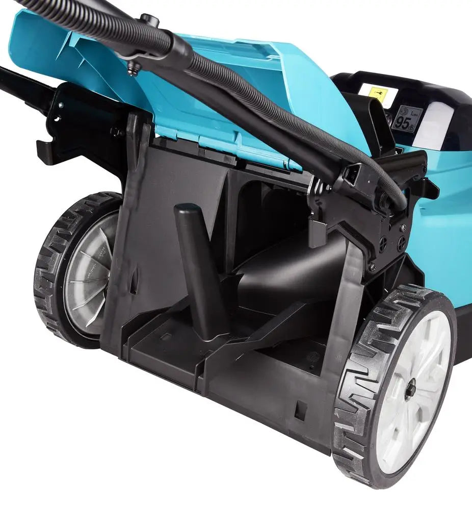 Makita 48cm Lawn Mower Kit Twin 18V LXT Li-ion Cordless Garden Grass Outdoor 2 x 5Ah Battery and Dual Charger DLM481CT2  White Rose Tools