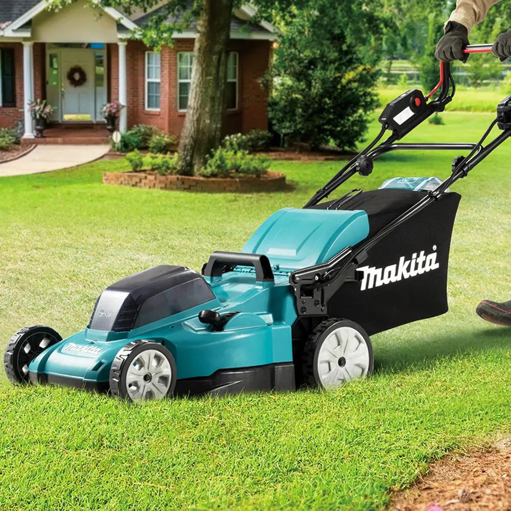 Makita 48cm Lawn Mower Twin 18V LXT Li-ion Cordless Garden Grass Outdoor Bare Unit Body Only DLM481Z  White Rose Tools