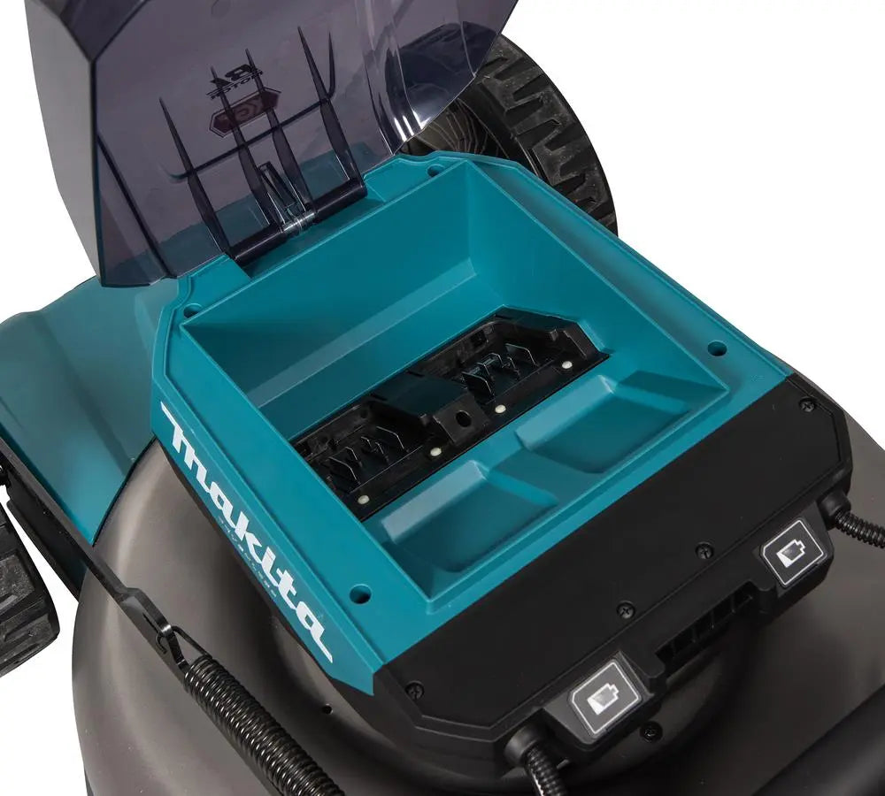 Makita 53cm Lawn Mower 40V Max XGT Li-ion Cordless Garden Grass Outdoor 2 x 5Ah Battery and Dual Fast Charger LM002GT204  White Rose Tools