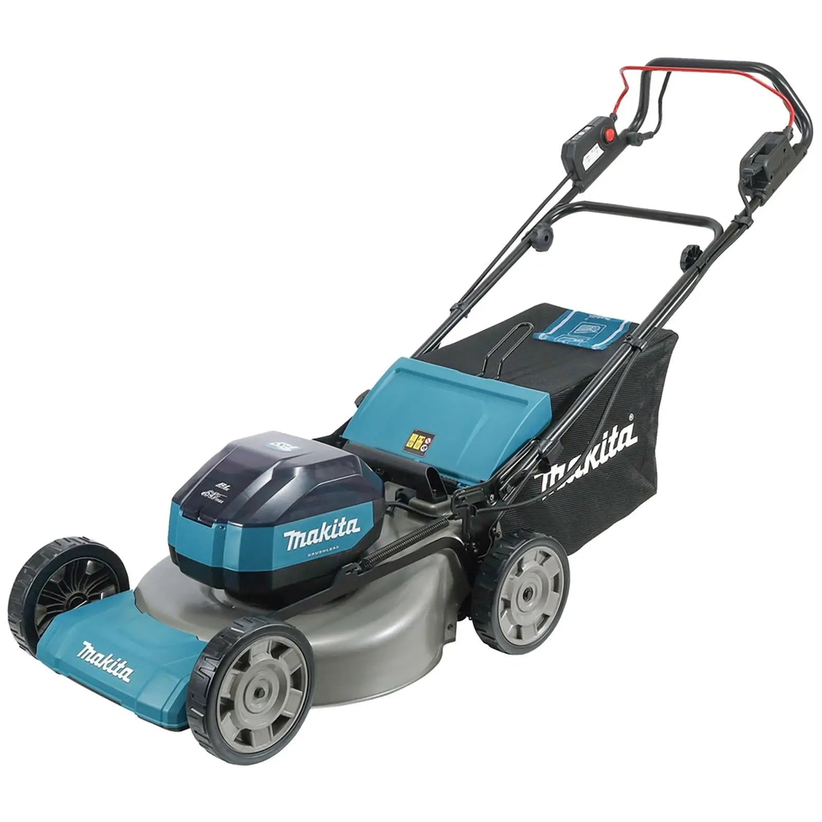 Makita 53cm Lawn Mower Kit 64V Max Li-ion Cordless Garden Grass Outdoor 4Ah Battery and Charger LM004JM101  White Rose Tools
