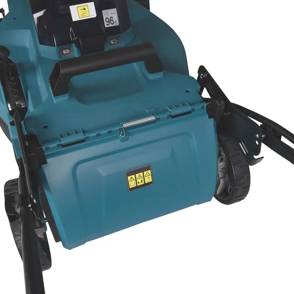 Makita 53cm Lawn Mower Kit Twin 18V LXT Li-ion Cordless Garden Grass Outdoor 2 x 5Ah Battery and Dual Charger DLM538CT2  White Rose Tools