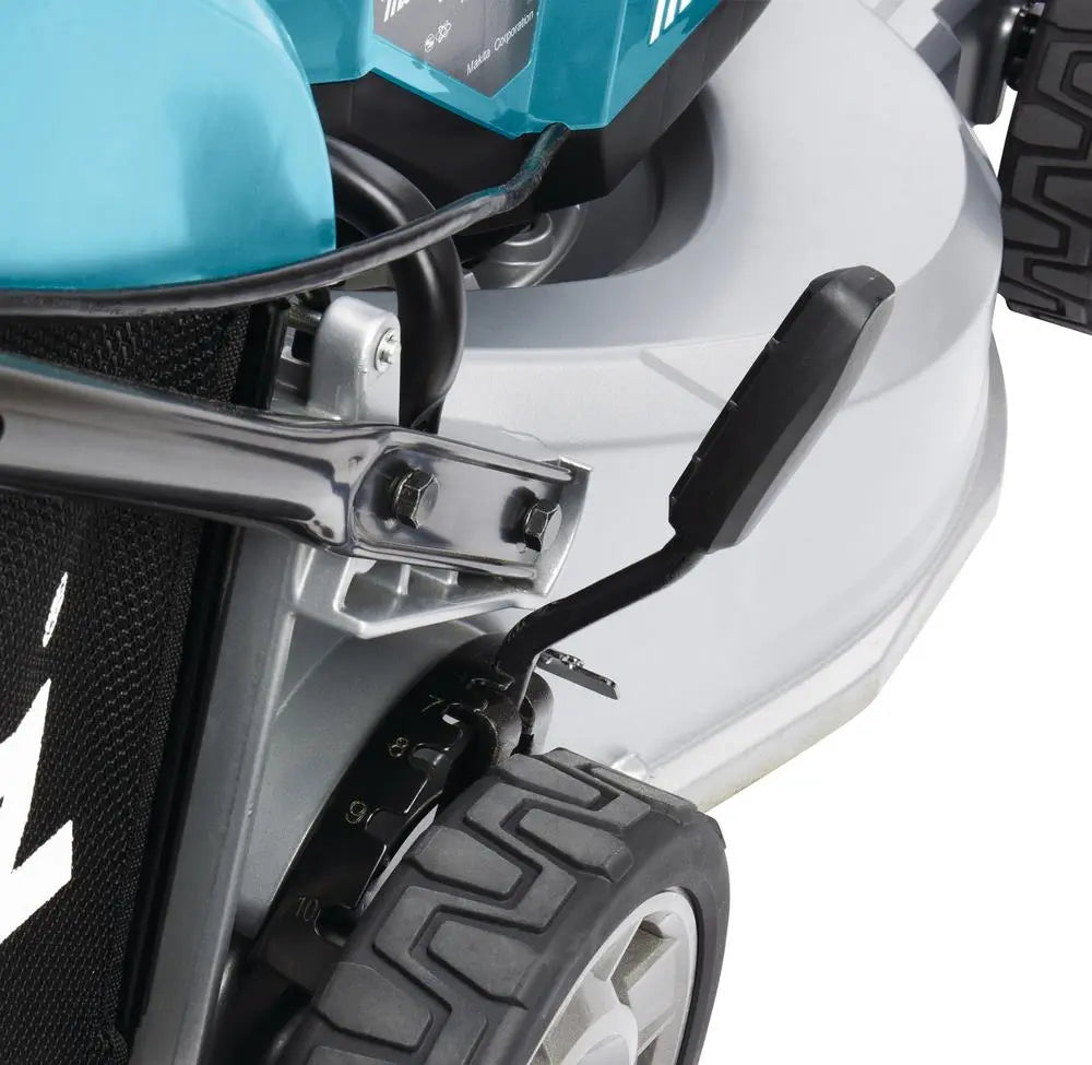 Makita 53cm Lawn Mower Kit Twin 18V LXT Li-ion Cordless Garden Grass Outdoor 4 x 5Ah Battery and Dual Rapid Charger DLM533PT4  White Rose Tools