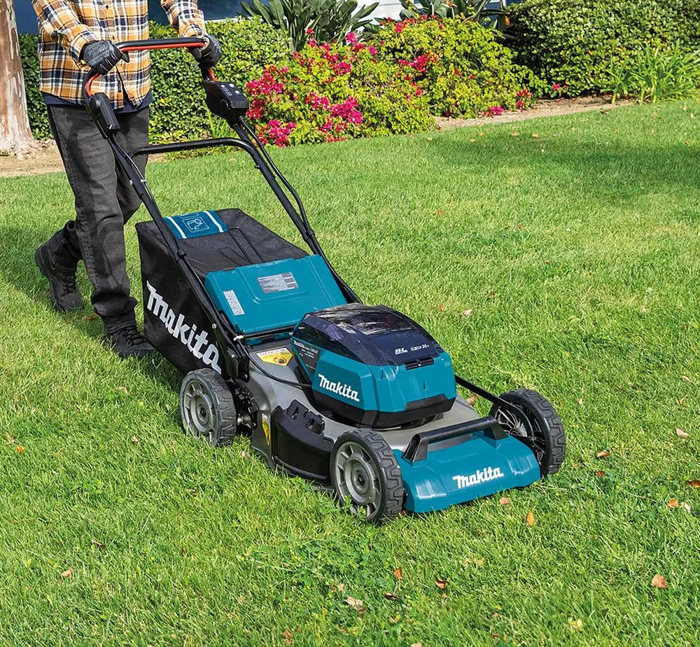 Makita 53cm Lawn Mower Twin 18V LXT Li-ion Cordless Garden Grass Outdoor Bare Unit Body Only DLM530Z  White Rose Tools