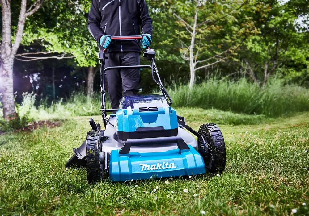 Makita 53cm Lawn Mower Twin 18V LXT Li-ion Cordless Garden Grass Outdoor Bare Unit Body Only DLM532Z  White Rose Tools