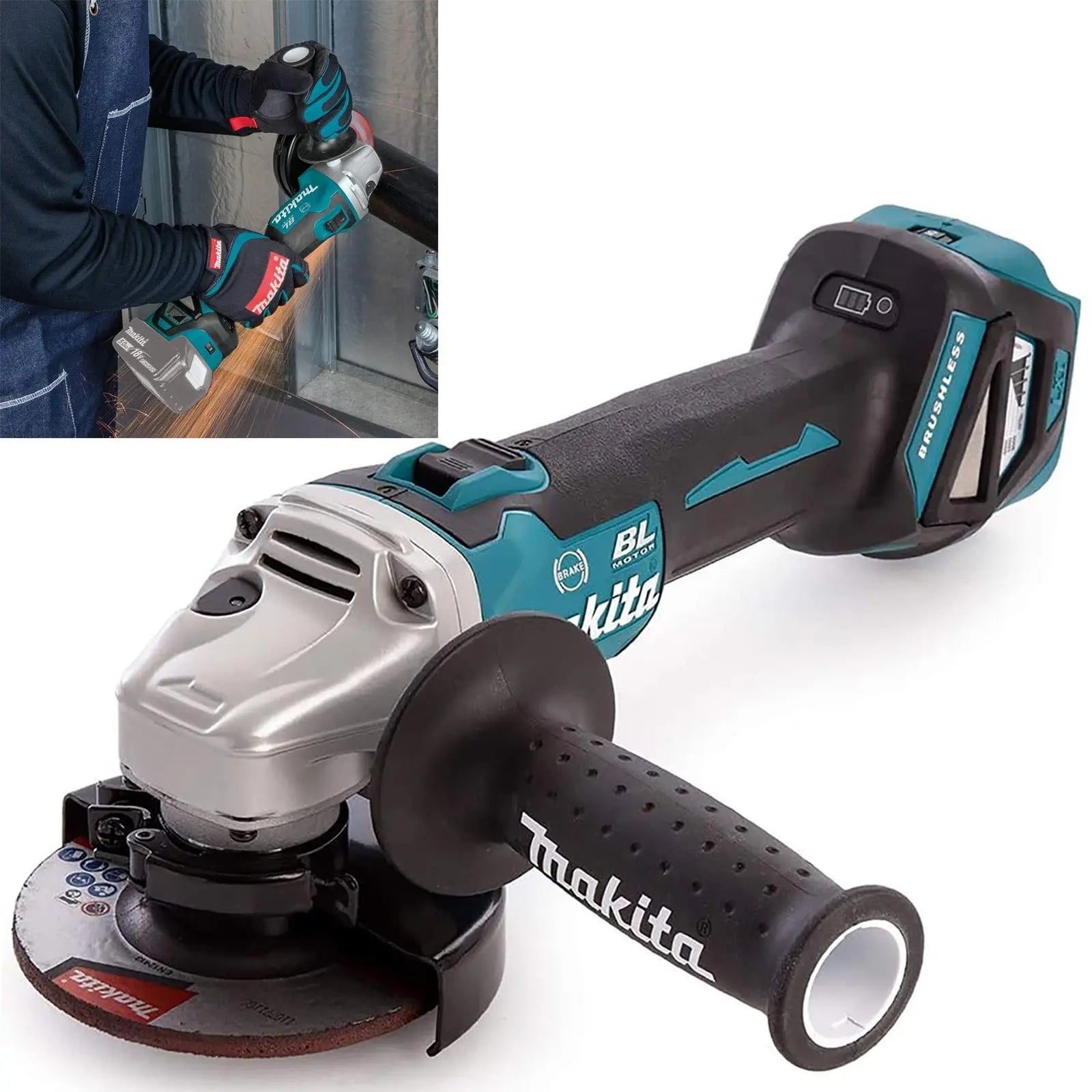 Makita Angle Grinder 115mm 18V LXT Brushless Cordless DGA463Z Body Only  White Rose Tools