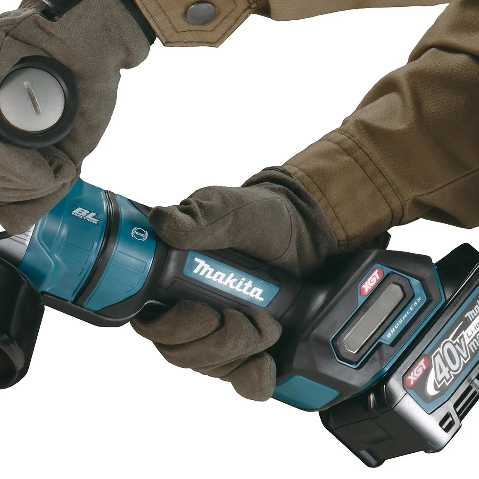 Makita Angle Grinder 115mm XGT 40V Max Li-ion Cordless in Makpac Case GA049GZ01 Body Only  White Rose Tools