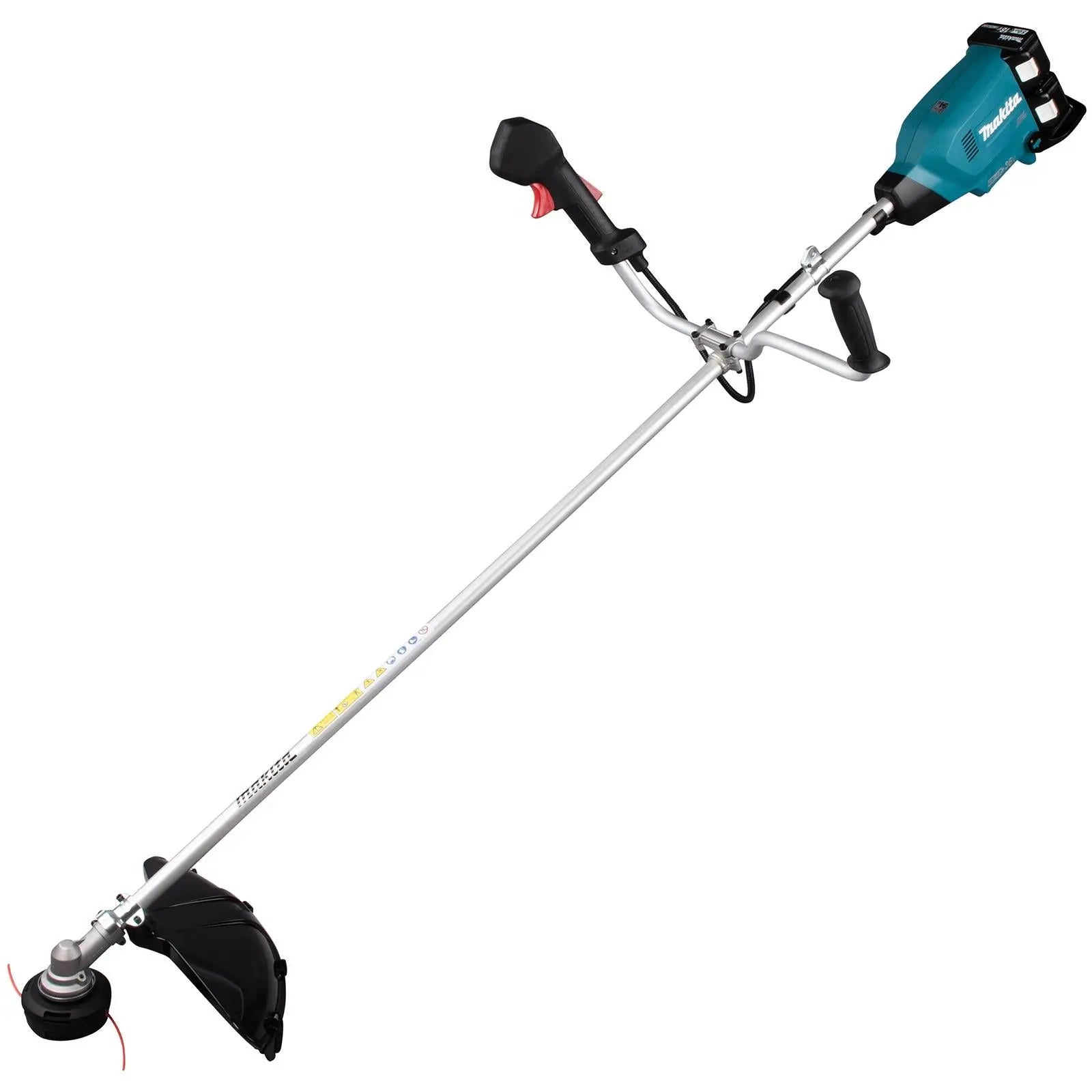 Makita Brush Cutter Kit 2 x 18V LXT Brushless Cordless Garden Lawn Strimming 2 x 5Ah Battery and Dual Rapid Charger DUR369APT2  White Rose Tools